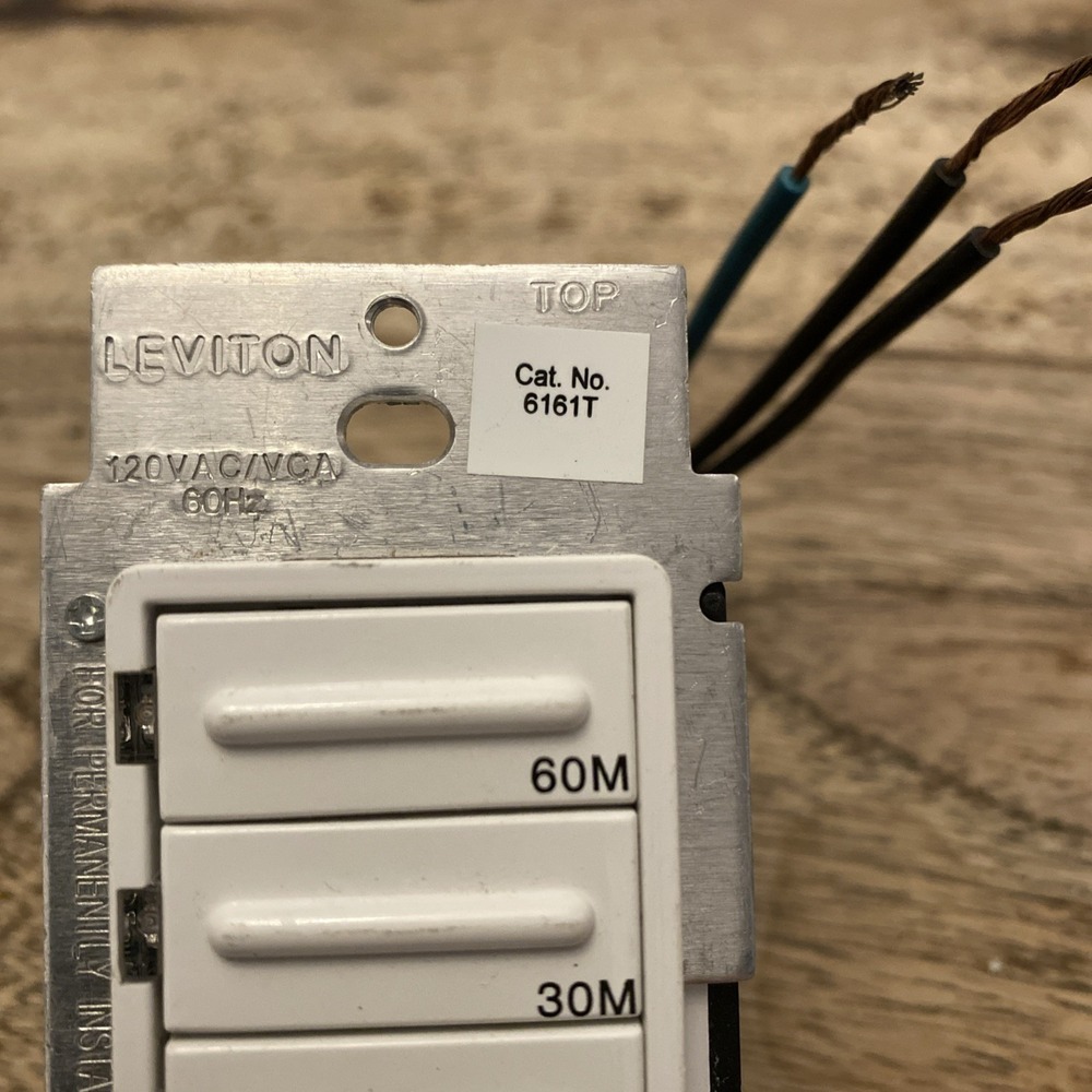 Leviton 6161T Timer Switch 10-20-30-60 Minute Preset Wall Switch White - Picture 2 of 10